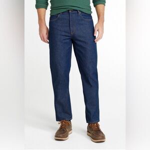 L. L. Bean Medium Wash Cotton Relaxed Fit Straight Casual Denim Jeans Size 35X32